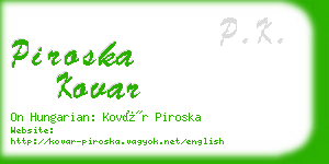 piroska kovar business card